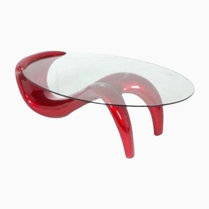 Postmodern Red Coffee Table, 1980s