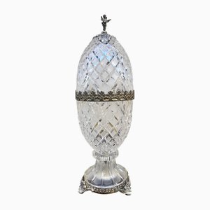 Faceted Crystal Table Lamp, 1950s