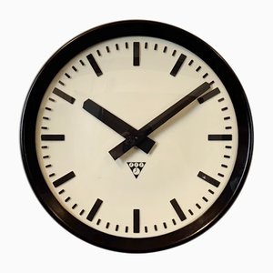 Industrial Bakelite Factory Wall Clock from Pragotron, 1960s