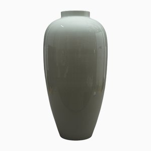 White Atrium Floor Vase with Sanding Line by Trude Petri for KPM Berlin, 1970s