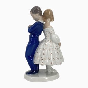 Porcelain Girl and Boy by Claire Weiss for Bing & Grondahl, Denmark, 1970s