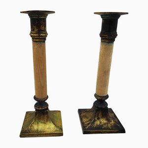 Bougeoirs en Laiton, 1920s, Set de 2
