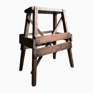 Taishō Era Minimalist Fumidai Stool in Wood, Japan, 1920s