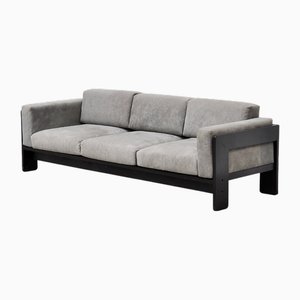 Canapé Bastiano en Daim Gris et Bois Noir par Tobia Scarpa pour Gavina, 1960s