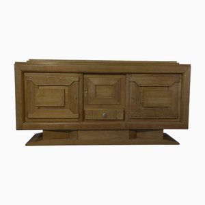 Brutalist Art Deco Oak Sideboard in the style of Charles Duduyt, 1930s-1940s