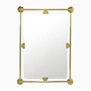 Miroir Mural Mid-Century avec Cadre en Laiton, 1960s