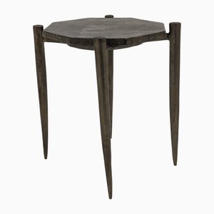 Antique Brass and Ceramic Side Table