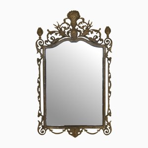 Baroque Style Mirror in Brass, Italy, 20th Century
