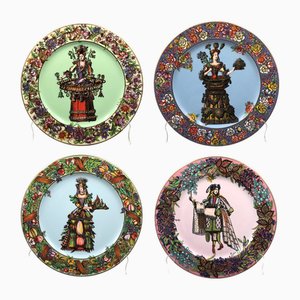 Platos decorativos Four Seasons de Versace para Rosenthal, años 90. Juego de 4
