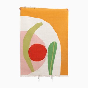 Handwoven Carrots and Peas Wool Rug