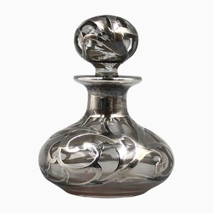 Antike Parfümflasche aus Sterling Silber Overlay, 1900er