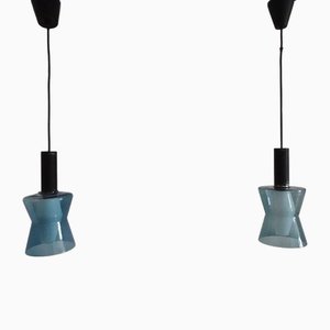 Lampade K2-135 in vetro blu di Tapio Wirkkala per Idman, anni '60, set di 2