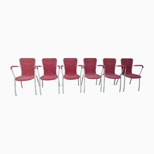 Chaises en Plastique Rose de Scoubidou, Italie, 1950s, Set de 6