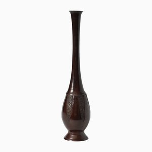 Vaso Soliflor in bronzo del periodo Meiji, metà XIX secolo