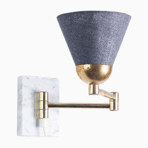 Folding Arm Wall Lamp with Marble Base