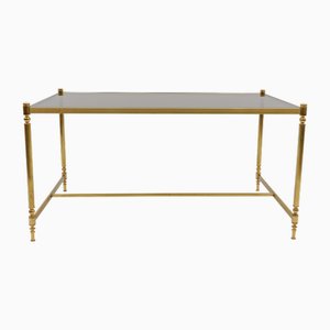 Square Gilt and Smoked Glass Coffee Table in the style of Chiavari, 1970s