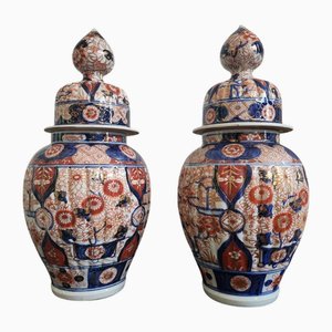 Imari Potiches, siglo XIX, Juego de 2