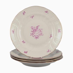 Mid 20th Century Dinner Plates from Herend, Hungary, Set of 4