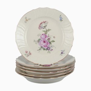 Frijsenborg Luncheon Plates in Hand-Painted Porcelain from Royal Copenhagen, 1950s, Set of 6