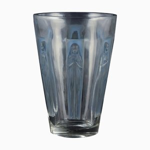 Große Sechs Figuren Kelchvase aus Klarglas von René Lalique, Frankreich, 1930er