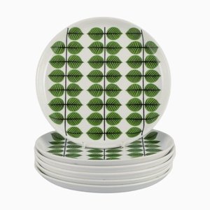 Berså Plates in Porcelain by Stig Lindberg for Gustavsberg, Sweden, 1960s, Set of 6