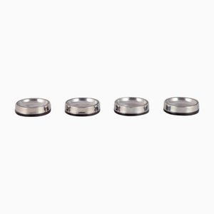 Art Deco Salt Cellars in 830 Silver and Bakelite from Gab, Sweden, 1960s, Set of 4