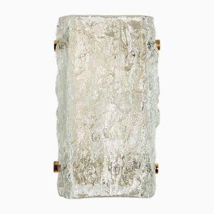 Lampada da parete in vetro strutturato Rock attribuita a JT Kalmar per Kalmar, anni '60