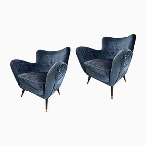 Set of Mid-Century Armchairs in the style of Guglielmo Veronesi, Italy, 1950s