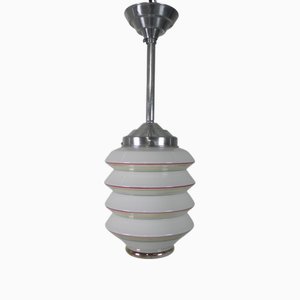 Vintage Hanging Lamp with Glass Shade Lantern Model, 1950s