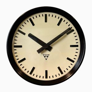 Industrial Bakelite Factory Wall Clock from Pragotron, 1960s