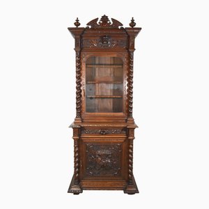 French Louis Xiii Style Oak Hunt Display Cabinet