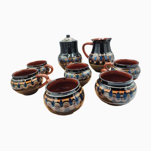 Vintage Ceramic Coffee Set, 1970s, Set of 8