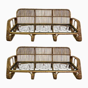 Bambus Sofas, 1960er, 2er Set