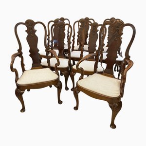 Victorian Walnut Dining Chairs, 1880s, Set of 10
