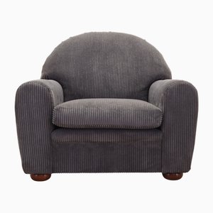 Grauer italienischer Sessel aus Velours, 1980er