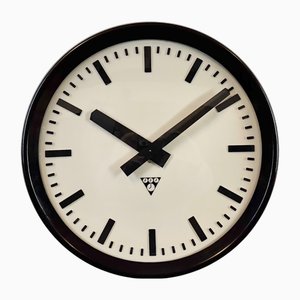 Industrial Bakelite Factory Wall Clock from Pragotron, 1960s