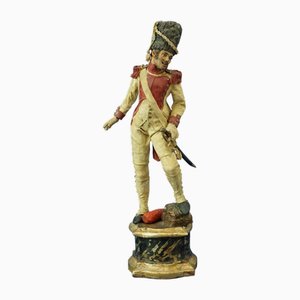 Sculpture en Papier Mâché Style Empire du XIXe siècle représentant un soldat napoléonien portant l'uniforme de la Garde impériale française de 1812, France, 1850