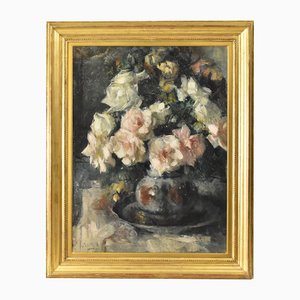 Jean Laudy, Still Life with Flowers, 20th Century, Oil on Canvas