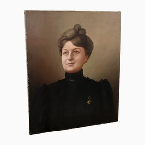 Portrait of a Middle-Class Lady, 19th Century, Oil on Canvas