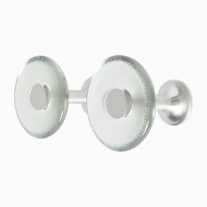 Vintage German Aluminium and Glass Coat Hooks from Schönbuch, 1970s, Set of 2