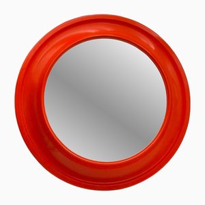Space Age Orange Wall Mirror from Kastilia, Italy, 1970s