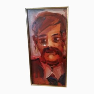 Mario Vergani, Ritratto di zingaro, anni '70, Olio su tela