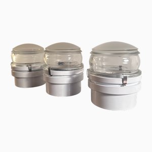 Lámparas de pared de Fresnel atribuidas a Oluce, 1966. Juego de 3