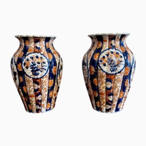 Jarrones japoneses antiguos con forma de Imari, 1900. Juego de 2
