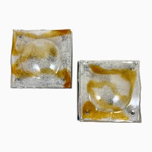 Applique da parete vintage in vetro di Murano di Mazzega, Italia, 1960, set di 2