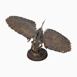 Simon Saronni, Fischskulptur, 2024, Recyceltes Metall