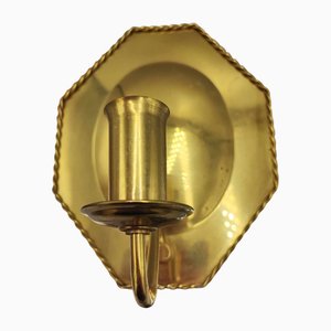 Vintage Brass Reflective Wall Lamp, 1970s