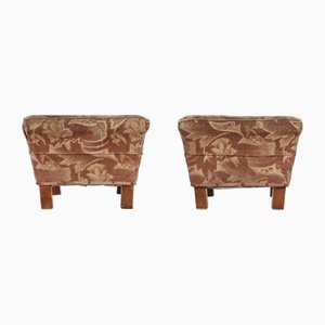 Französische Vintage Art Deco Poufs, 1930, 2er Set