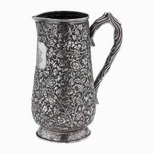 Jarra de agua de plata de exportación china del siglo XIX de Hoaching, Cantón, década de 1860
