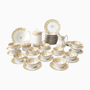 Antique Czech Tea and Dessert Set, 1890s, Set of 46